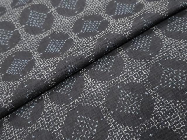 平和屋着物●結城紬　80亀甲　七宝文　正絹　逸品　DABK0252ud
