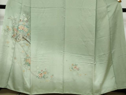 平和屋着物●中国三大刺繍　蘇州刺繍　総刺繍　訪問着　花車文　暈し染め　正絹　逸品　DABK0257ud