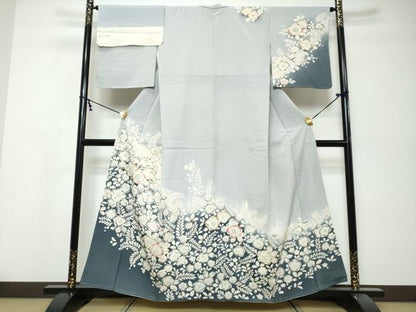 平和屋着物●訪問着　辻が花　暈し染め　反端付き　正絹　逸品　未使用　DABK0263ud