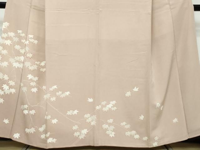 平和屋着物●訪問着　駒刺繍　枝葉文　金彩　正絹　逸品　未使用　DABK0266ud