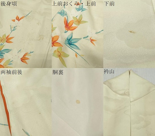 平和屋着物●訪問着　枝花文　正絹　逸品　DABK0267ud