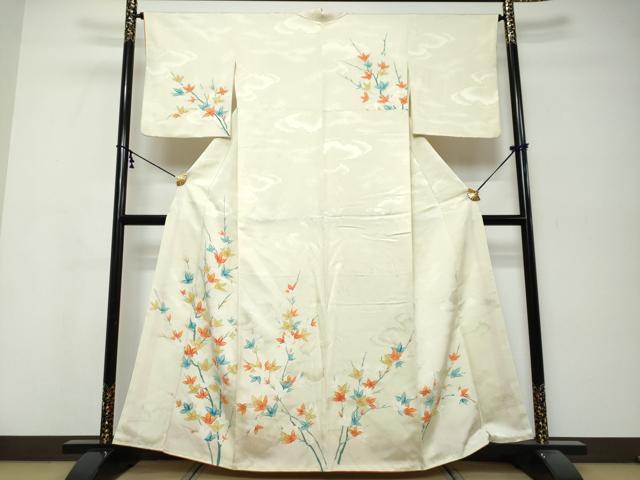 平和屋着物●訪問着　枝花文　正絹　逸品　DABK0267ud