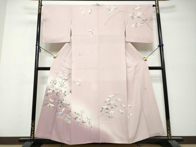 平和屋着物●本加賀友禅作家　和泉衛知　訪問着　枝花文　暈し染め　正絹　逸品　DABK0270ud