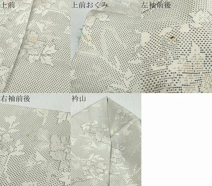 平和屋着物●本場大島紬　白大島　9マルキ　枝花文　正絹　逸品　DABK0273ud