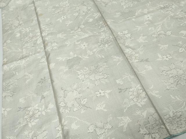 平和屋着物●本場大島紬　白大島　9マルキ　枝花文　正絹　逸品　DABK0273ud