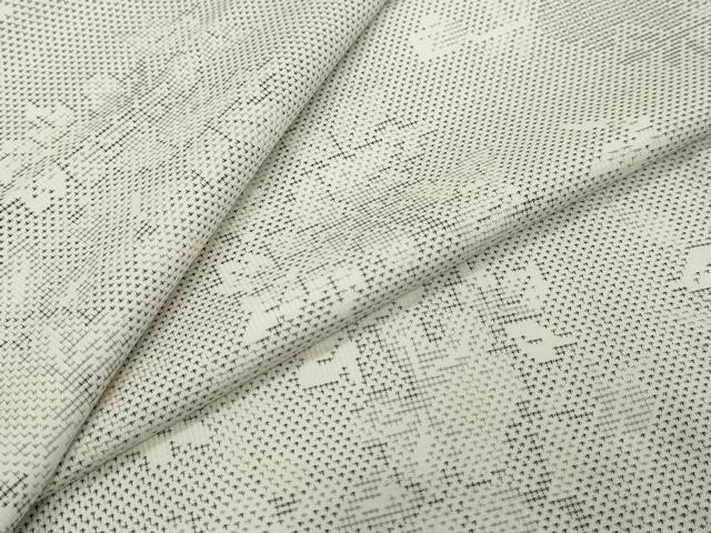 平和屋着物●本場大島紬　白大島　9マルキ　枝花文　正絹　逸品　DABK0273ud