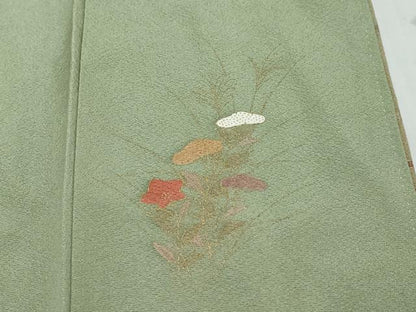 平和屋着物●訪問着　花蝶文　暈し染め　金彩　正絹　逸品　DABK0274ud