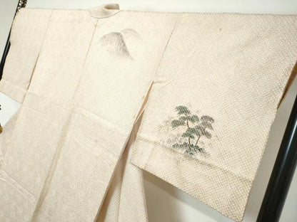 平和屋着物●訪問着　総絞り　風景松文　正絹　逸品　DABK0286ud