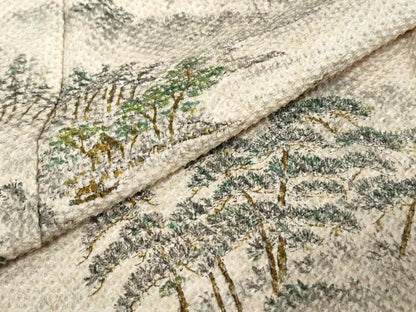 平和屋着物●訪問着　総絞り　風景松文　正絹　逸品　DABK0286ud