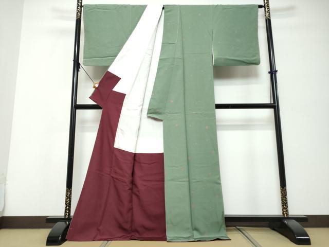 平和屋着物●世界的人形師　辻村寿三郎　ジュサブロー　小紋　水玉　正絹　逸品　未使用　DABK0287ud