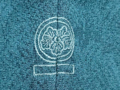 平和屋着物●上質な色無地　草花地紋　青藍色　ますいわ屋扱い　正絹　逸品　DABK0289ud