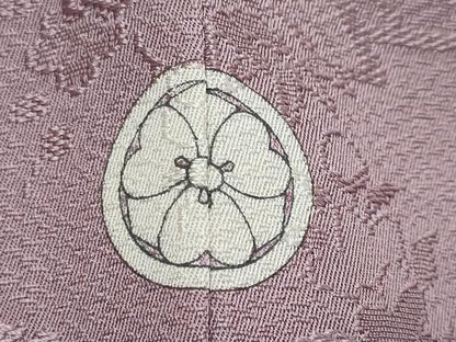 平和屋着物●上質な色無地　風景草花地紋　鳩羽色　さが美扱い　正絹　逸品　DABK0290ud