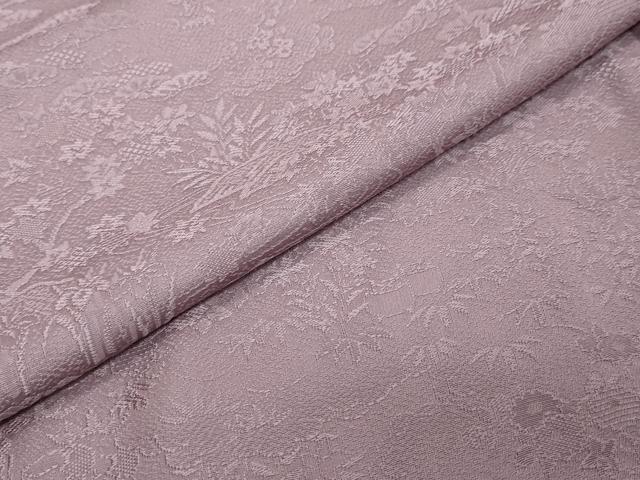 平和屋着物●上質な色無地　風景草花地紋　鳩羽色　さが美扱い　正絹　逸品　DABK0290ud