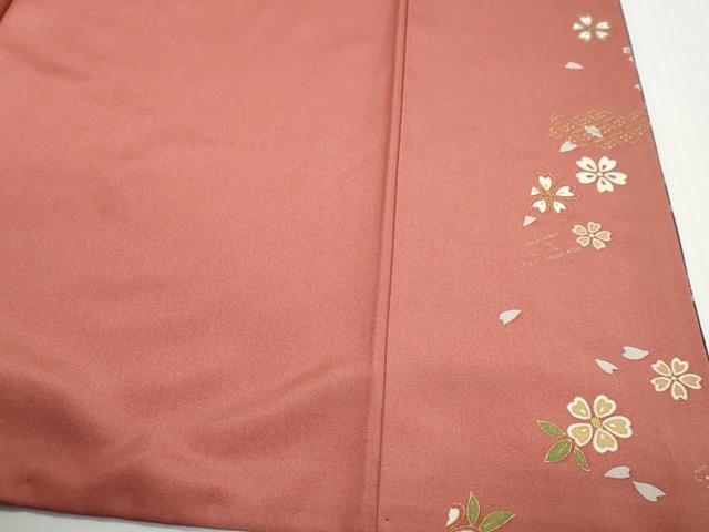 平和屋着物●訪問着　扇面草花文　暈し染め　金彩　正絹　逸品　DABK0295ud