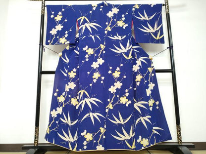 平和屋着物●アンティーク　大正ロマン　小紋　草花文　正絹　逸品　DABK0303ud