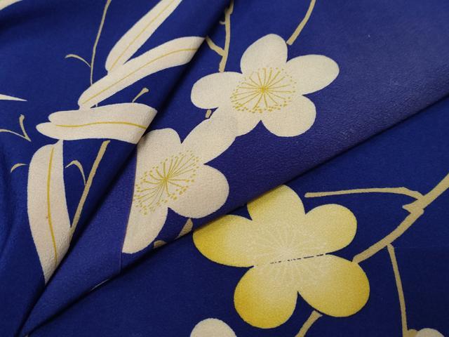 平和屋着物●アンティーク　大正ロマン　小紋　草花文　正絹　逸品　DABK0303ud