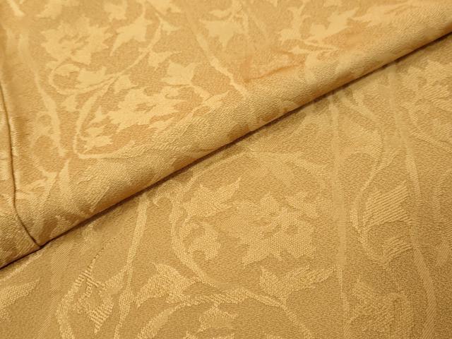 平和屋着物●上質な色無地　更紗花唐草地紋　灰茶色　正絹　逸品　DABK0318ud