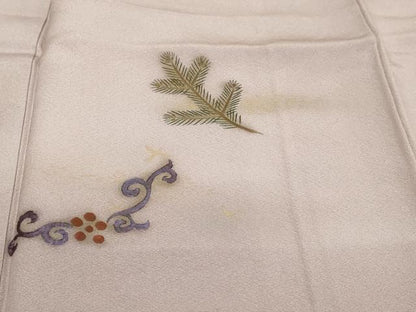 平和屋着物●訪問着　刺繍　草花文　暈し染め　金彩　正絹　逸品　DABK0320ud