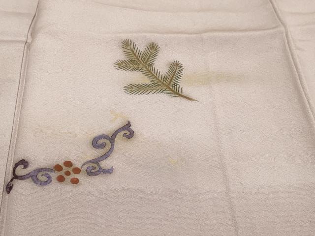 平和屋着物●訪問着　刺繍　草花文　暈し染め　金彩　正絹　逸品　DABK0320ud