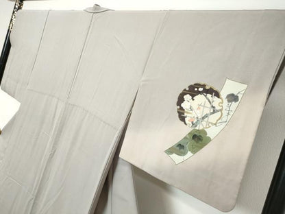 平和屋着物●訪問着　雪輪草花文　暈し染め　金彩　正絹　逸品　DABK0327ud