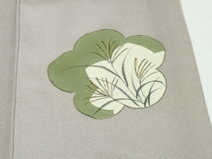 平和屋着物●訪問着　雪輪草花文　暈し染め　金彩　正絹　逸品　DABK0327ud
