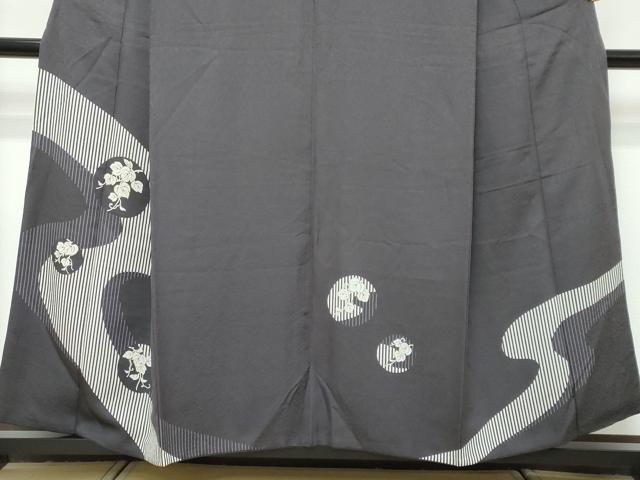 平和屋着物●訪問着　駒刺繍　蔦の葉文　正絹　逸品　DABK0328ud