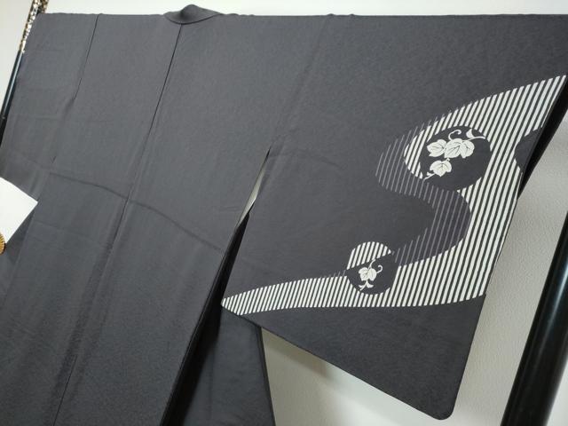 平和屋着物●訪問着　駒刺繍　蔦の葉文　正絹　逸品　DABK0328ud