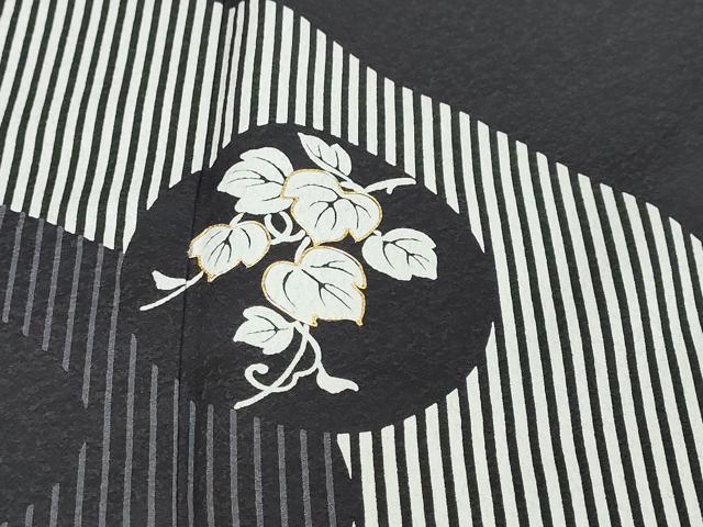 平和屋着物●訪問着　駒刺繍　蔦の葉文　正絹　逸品　DABK0328ud