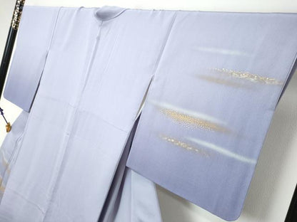 平和屋着物●人間国宝　福田喜重　刺繍　訪問着　霞文　暈し染め　金彩　正絹　逸品　DABK0331ud