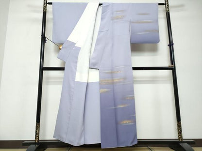 平和屋着物●人間国宝　福田喜重　刺繍　訪問着　霞文　暈し染め　金彩　正絹　逸品　DABK0331ud