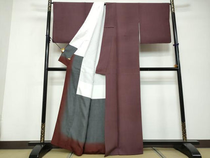 平和屋着物●重要無形文化財　人間国宝　中村勇二郎　江戸小紋　南天蔦の葉文　さが美扱い　正絹　逸品　DABK0333ud