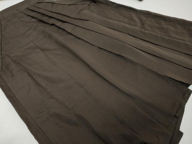 平和屋着物●男性　馬乗り袴　縞　正絹　逸品　DABK0343ud