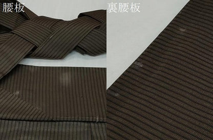 平和屋着物●男性　馬乗り袴　縞　正絹　逸品　DABK0344ud