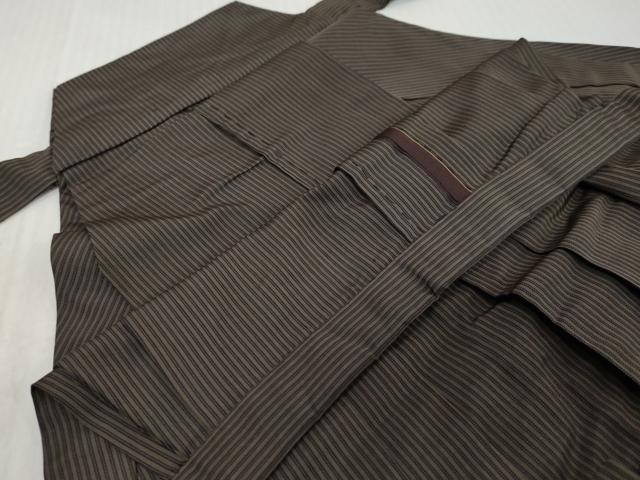 平和屋着物●男性　馬乗り袴　縞　正絹　逸品　DABK0346ud