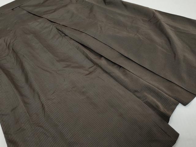 平和屋着物●男性　馬乗り袴　縞　正絹　逸品　DABK0346ud