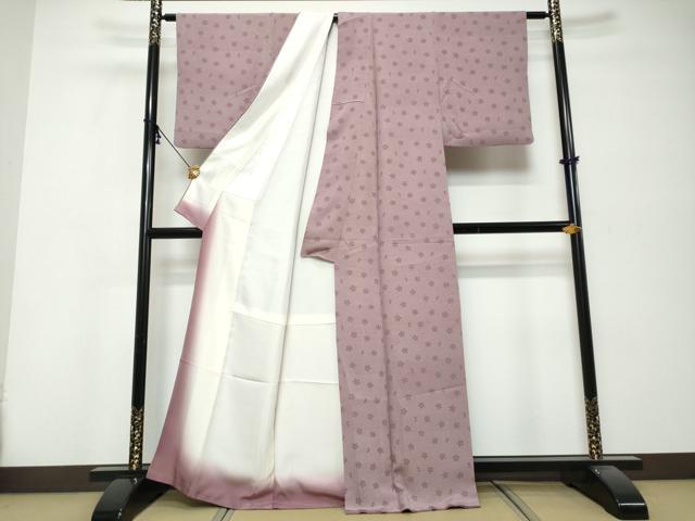 平和屋着物●小紋師　内田秀一　江戸小紋　舞桜文　寄せ小紋柄　正絹　逸品　DABK0349ud