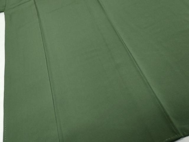 平和屋着物●上質な色無地　老竹色　正絹　逸品　DABK0356ud