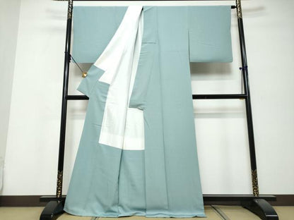 平和屋着物●上質な色無地　浅縹色　正絹　逸品　DABK0358ud