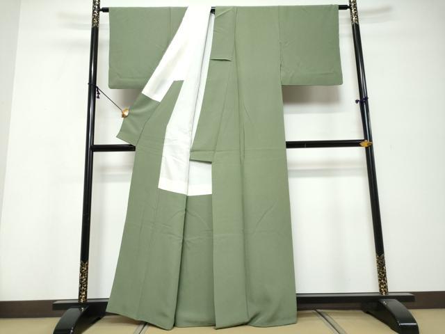 平和屋着物●上質な色無地　柳染色　正絹　逸品　DABK0359ud
