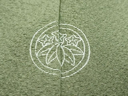 平和屋着物●上質な色無地　柳染色　正絹　逸品　DABK0359ud