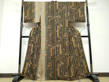 平和屋着物●訪問着　鹿の子草花文　暈し染め　正絹　逸品　未使用　DABK0361ud
