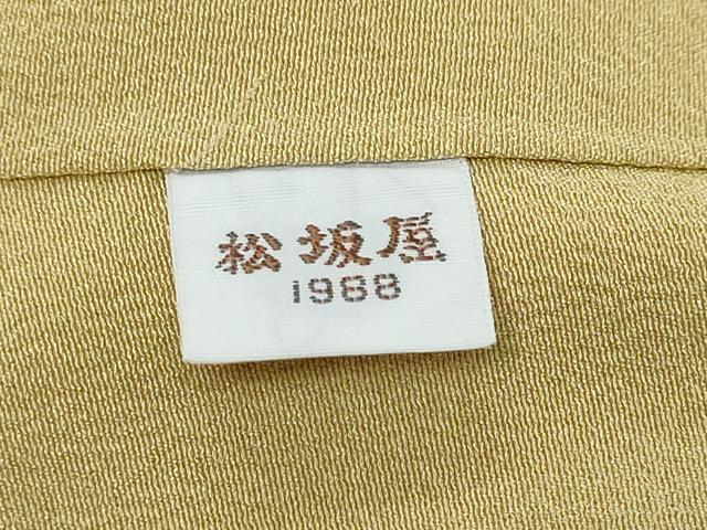 平和屋着物●上質な色無地　霞地紋　白橡色　松坂屋扱い　正絹　逸品　DABK0364ud
