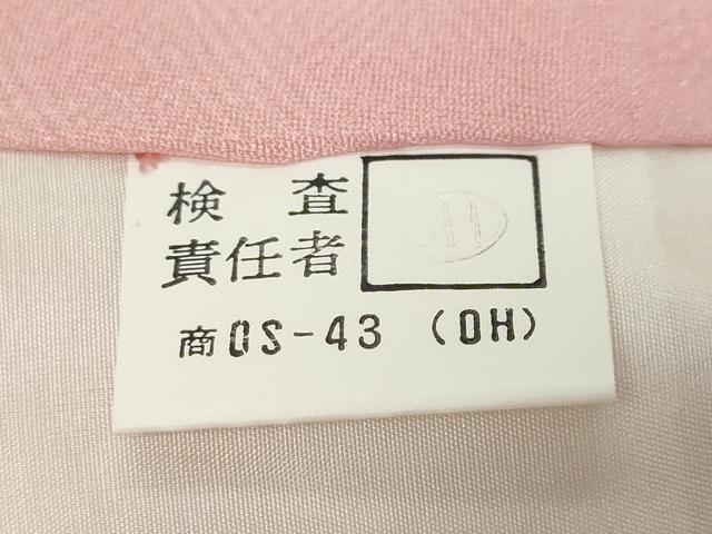 平和屋着物●上質な色無地　作家物　草花地紋　鴇色　正絹　逸品　未使用　DABK0366ud