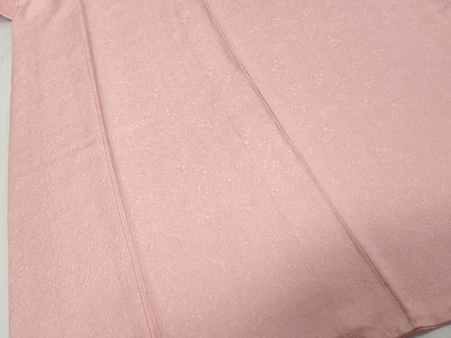 平和屋着物●上質な色無地　作家物　草花地紋　鴇色　正絹　逸品　未使用　DABK0366ud