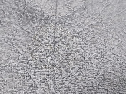 平和屋着物●上質な色無地　干割れ地紋　薄鼠色　正絹　逸品　DABK0368ud
