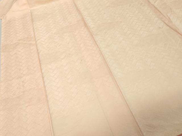 平和屋着物●上質な色無地　雲取地紋　水柿色　正絹　逸品　未使用　DABK0369ud