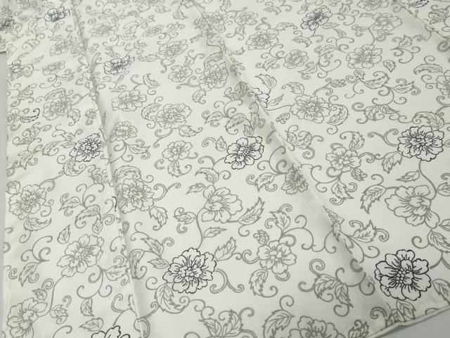 平和屋着物●小紋　花唐草文　洗える着物　未使用　DABK0371ud