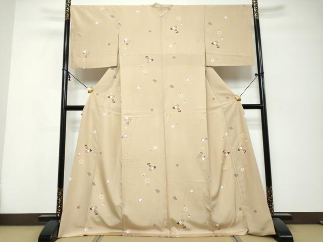 平和屋着物●上質な小紋　舞花文　正絹　逸品　DABK0373ud
