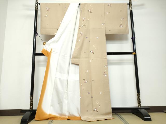 平和屋着物●上質な小紋　舞花文　正絹　逸品　DABK0373ud
