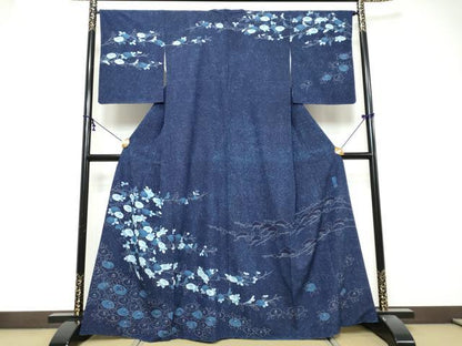 平和屋着物●訪問着　作家物　枝花文　正絹　逸品　DABK0375ud